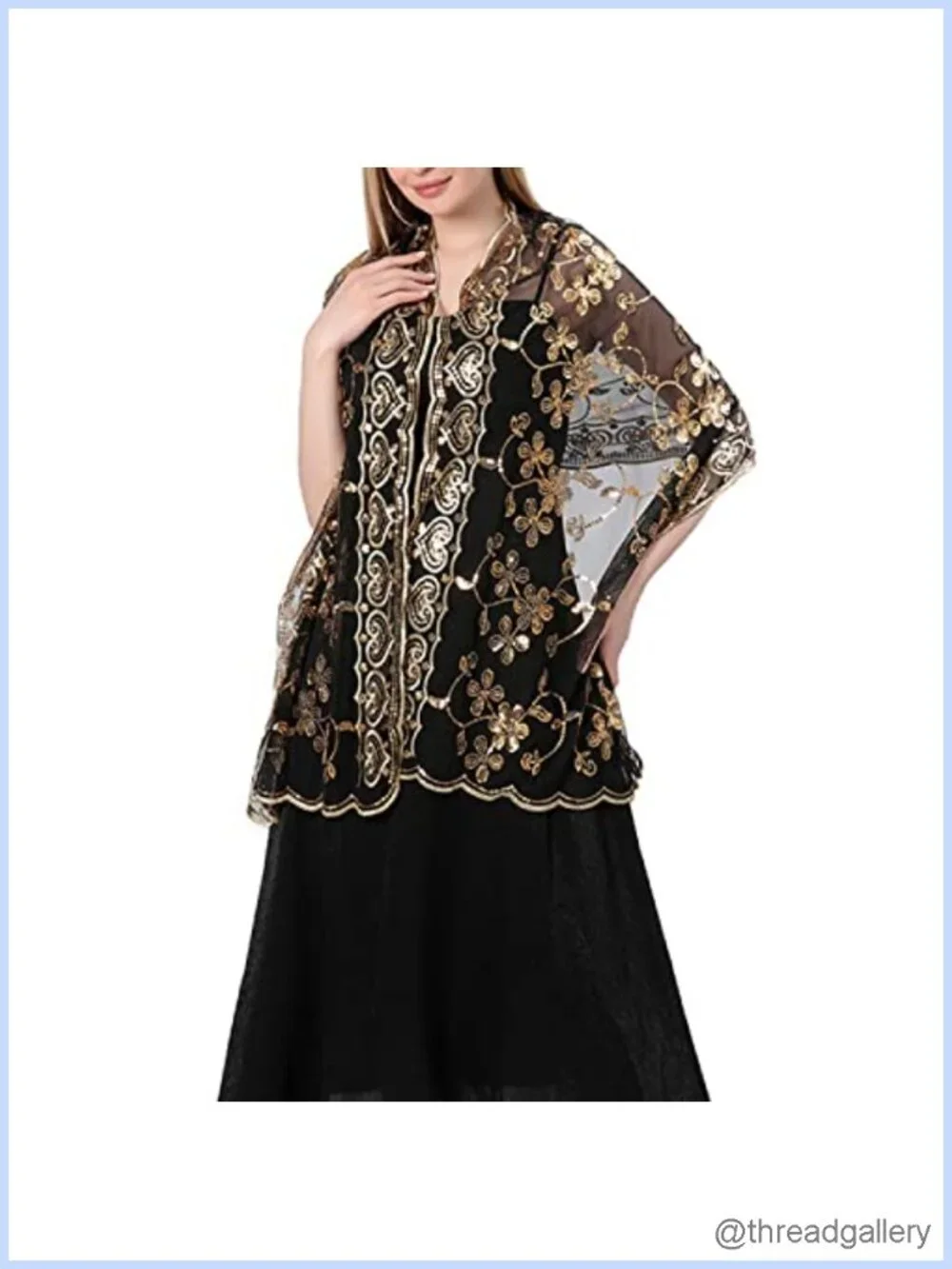Sequin Pashmina Shawl Wrap - Sheer Sparkling Scarf for Wedding Party